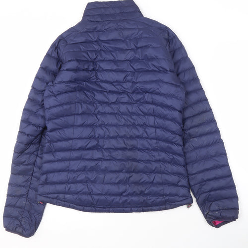 Rab Women's Blue Puffer Jacket with Zip, Size 10