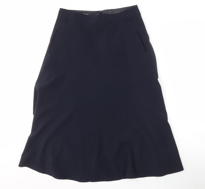 Un Jour Ailleurs Women's Blue A-Line Midi Skirt, Size 10