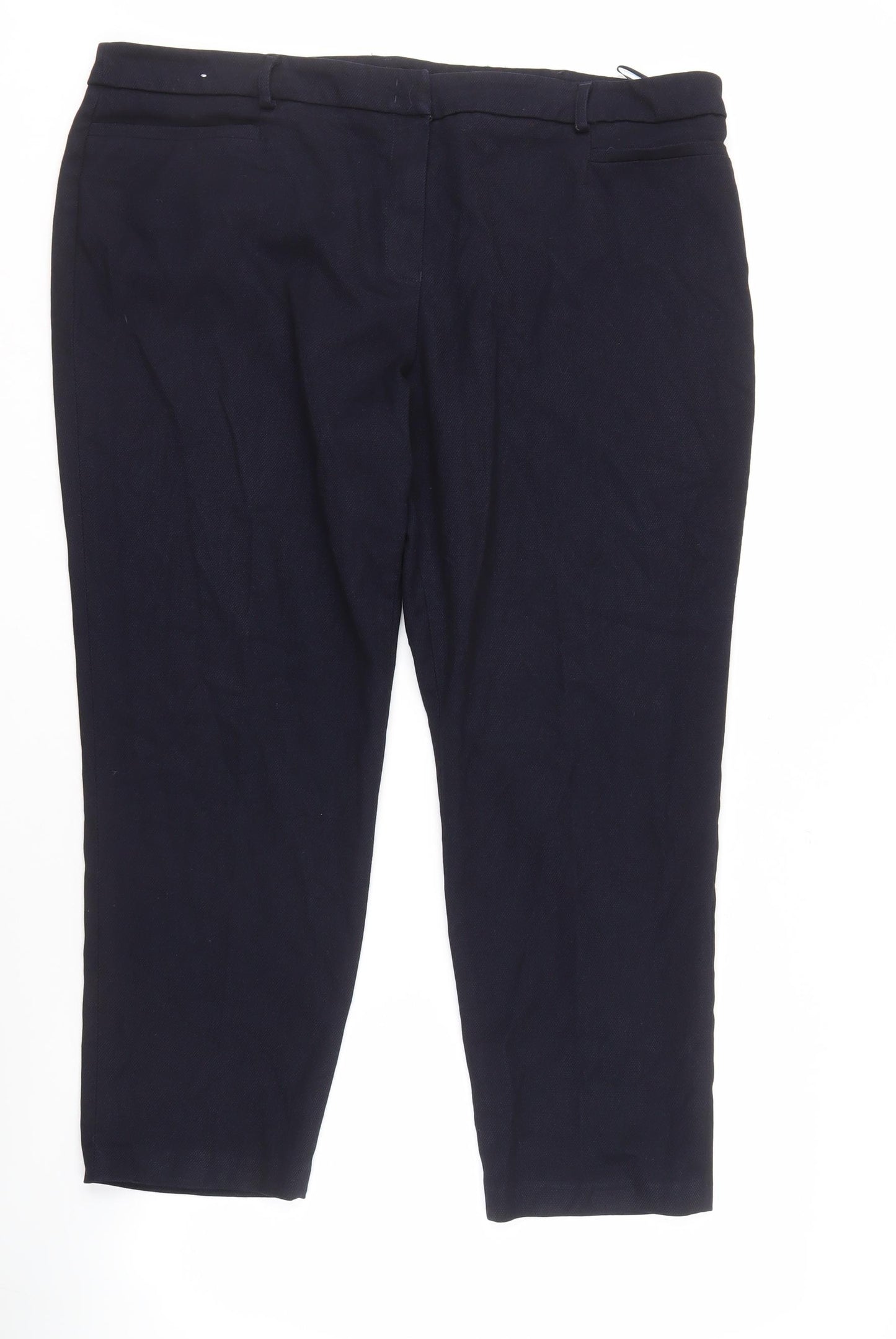 Next Womens Navy Cropped Trousers Size 20R
