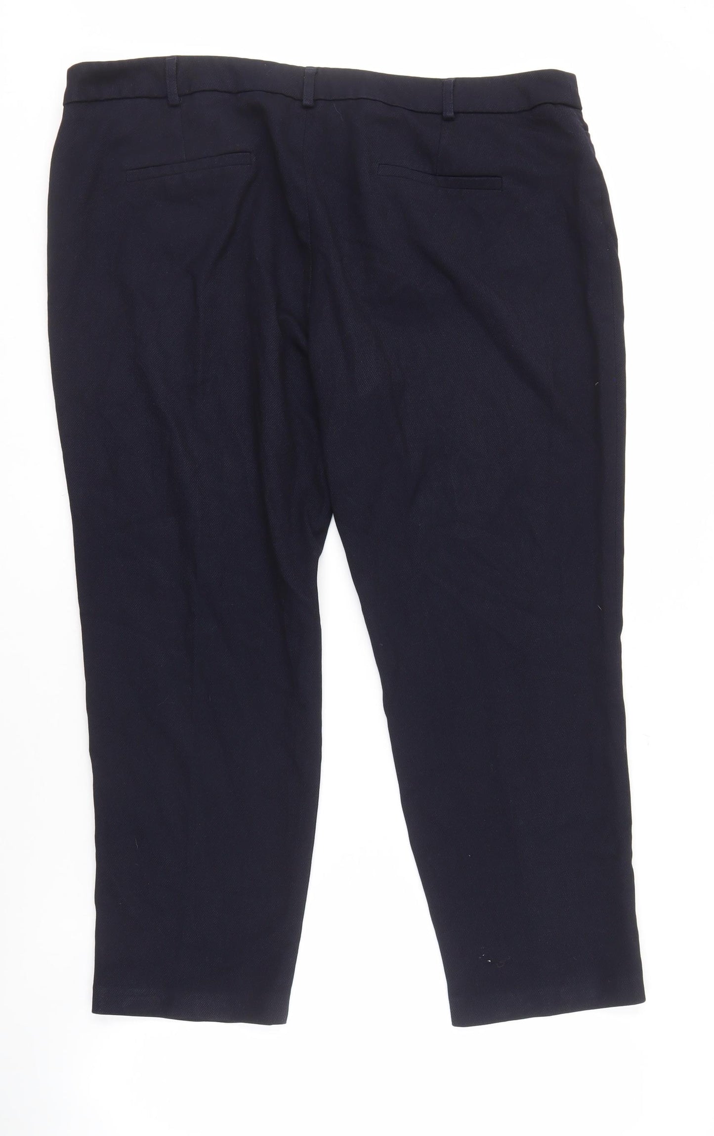 Next Womens Navy Cropped Trousers Size 20R