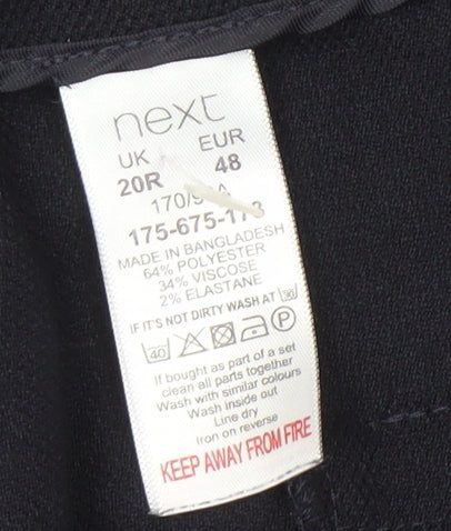 Next Womens Navy Cropped Trousers Size 20R
