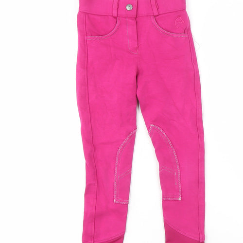 EQUITHEME Girls Pink Riding Trousers Size 9 Regular Fit