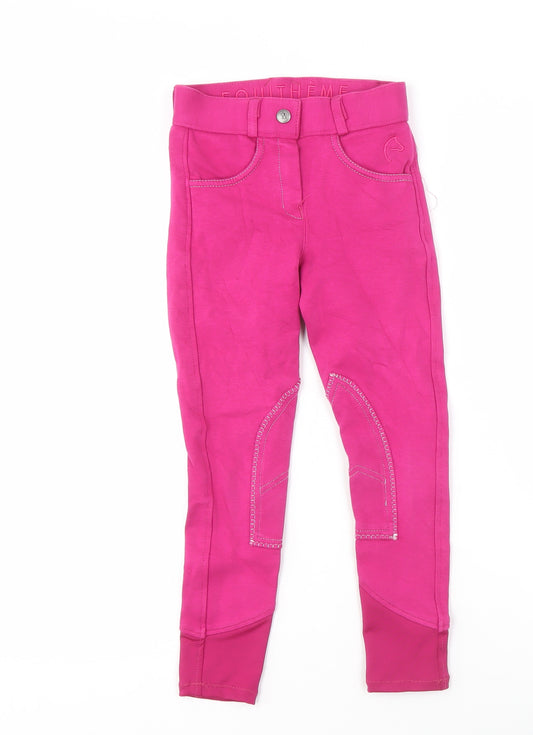 EQUITHEME Girls Pink Riding Trousers Size 9 Regular Fit