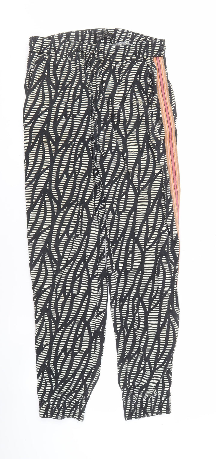 Scotch Women's Black & White Geometric Joggers Relaxed Fit