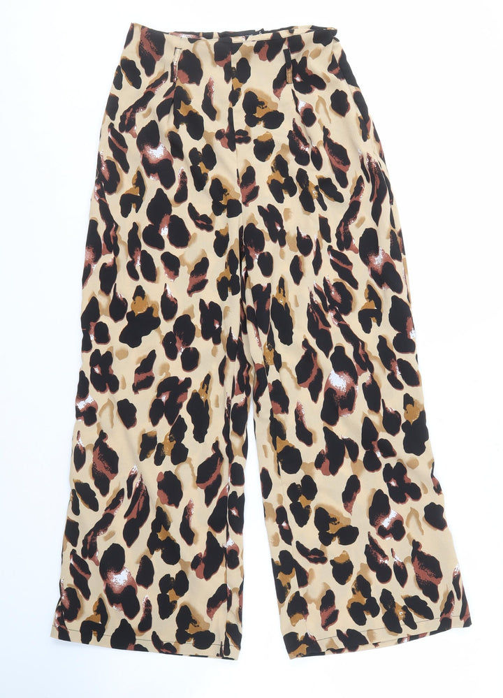 PrettyLittleThing Women's Beige Animal Print Trousers