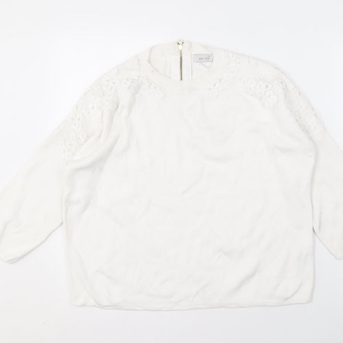 Marks and Spencer Women's Ivory Knit Lace Jumper, Size 12
