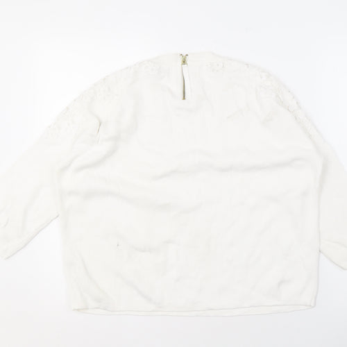 Marks and Spencer Women's Ivory Knit Lace Jumper, Size 12