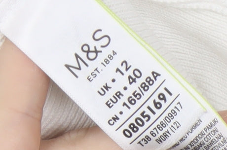 Marks and Spencer Women's Ivory Knit Lace Jumper, Size 12