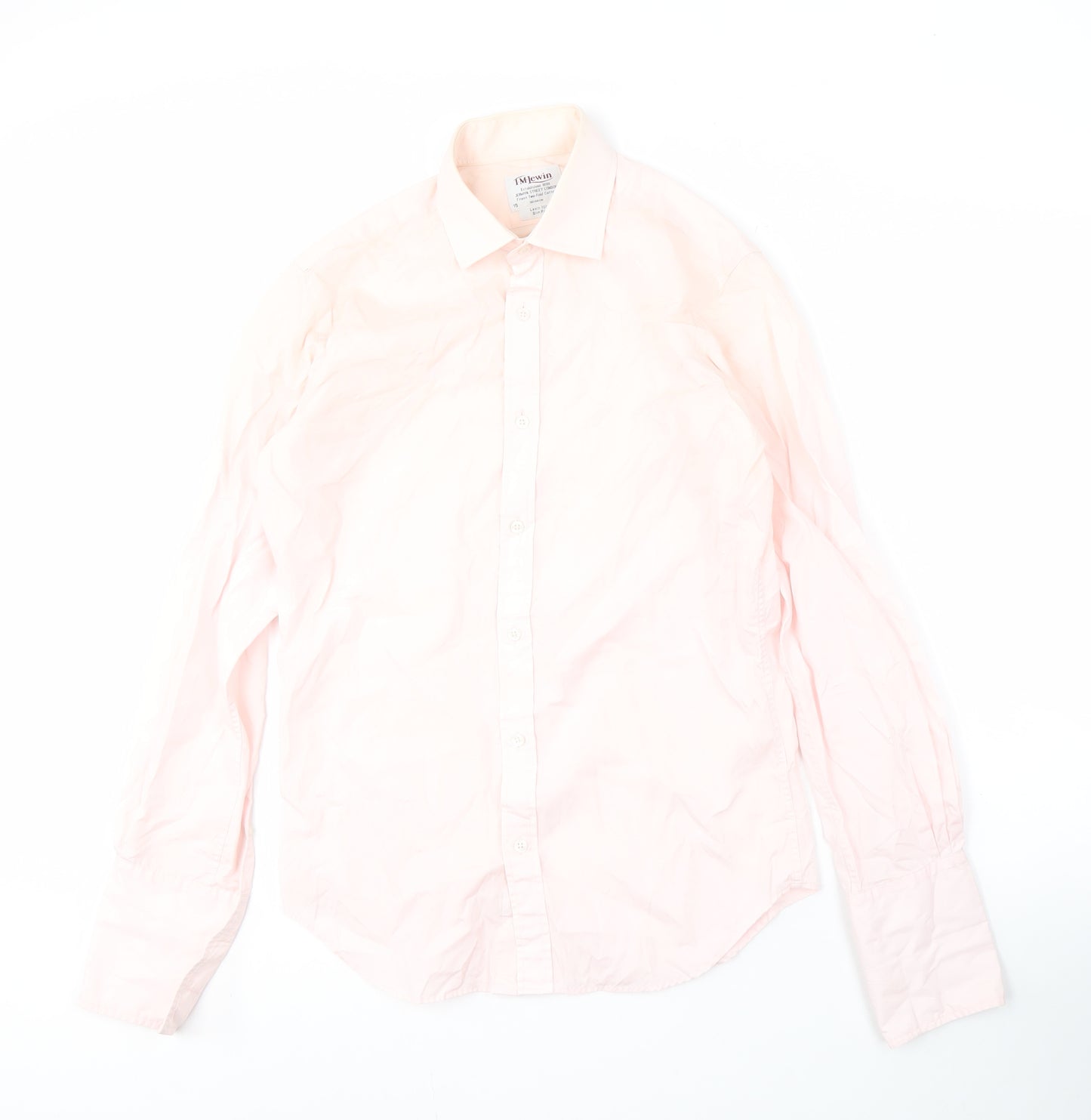 T.M.Lewin Men's Pink Slim Fit Shirt Size 15 Long Sleeve