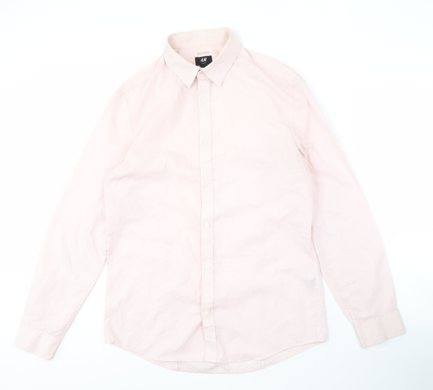 H&M Men’s Pink Slim Fit Long Sleeve Shirt M