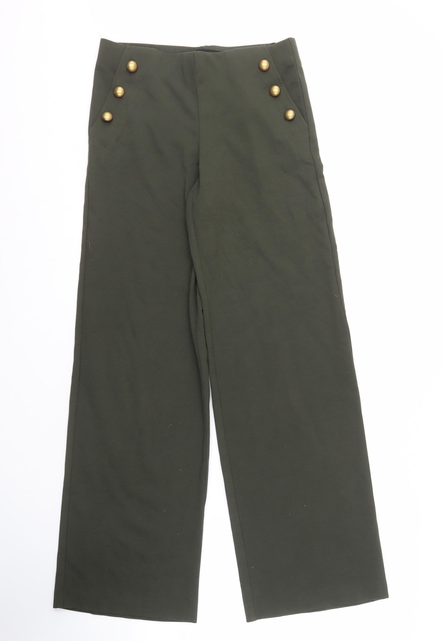 Next Women's Green Wide-Leg Trousers Size 6