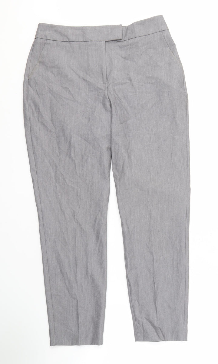 Warehouse Women's Grey Straight Trousers Size 12