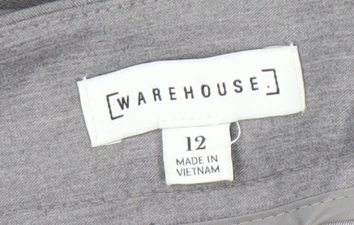 Warehouse Women's Grey Straight Trousers Size 12