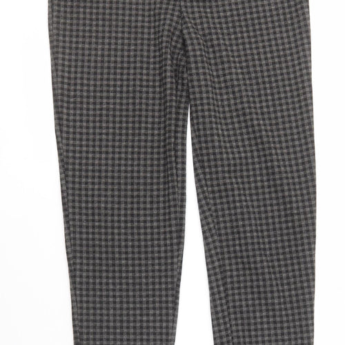 Brave Soul Women's Black Check Trousers M Size