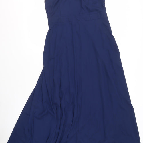 Boohoo Women's Blue A-Line Midi Dress Size 14 Formal