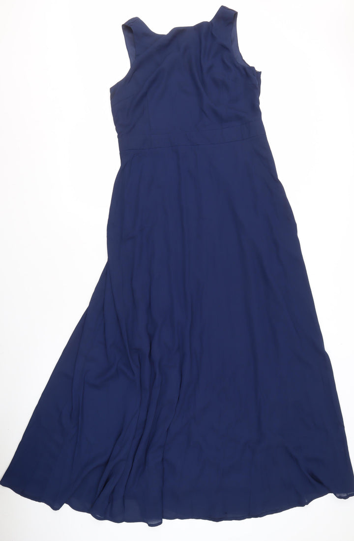 Boohoo Women's Blue A-Line Midi Dress Size 14 Formal