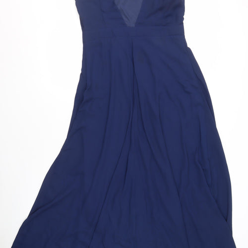Boohoo Women's Blue A-Line Midi Dress Size 14 Formal