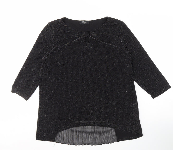 Klass Women's Black 3/4 Sleeve Blouse, Size 12