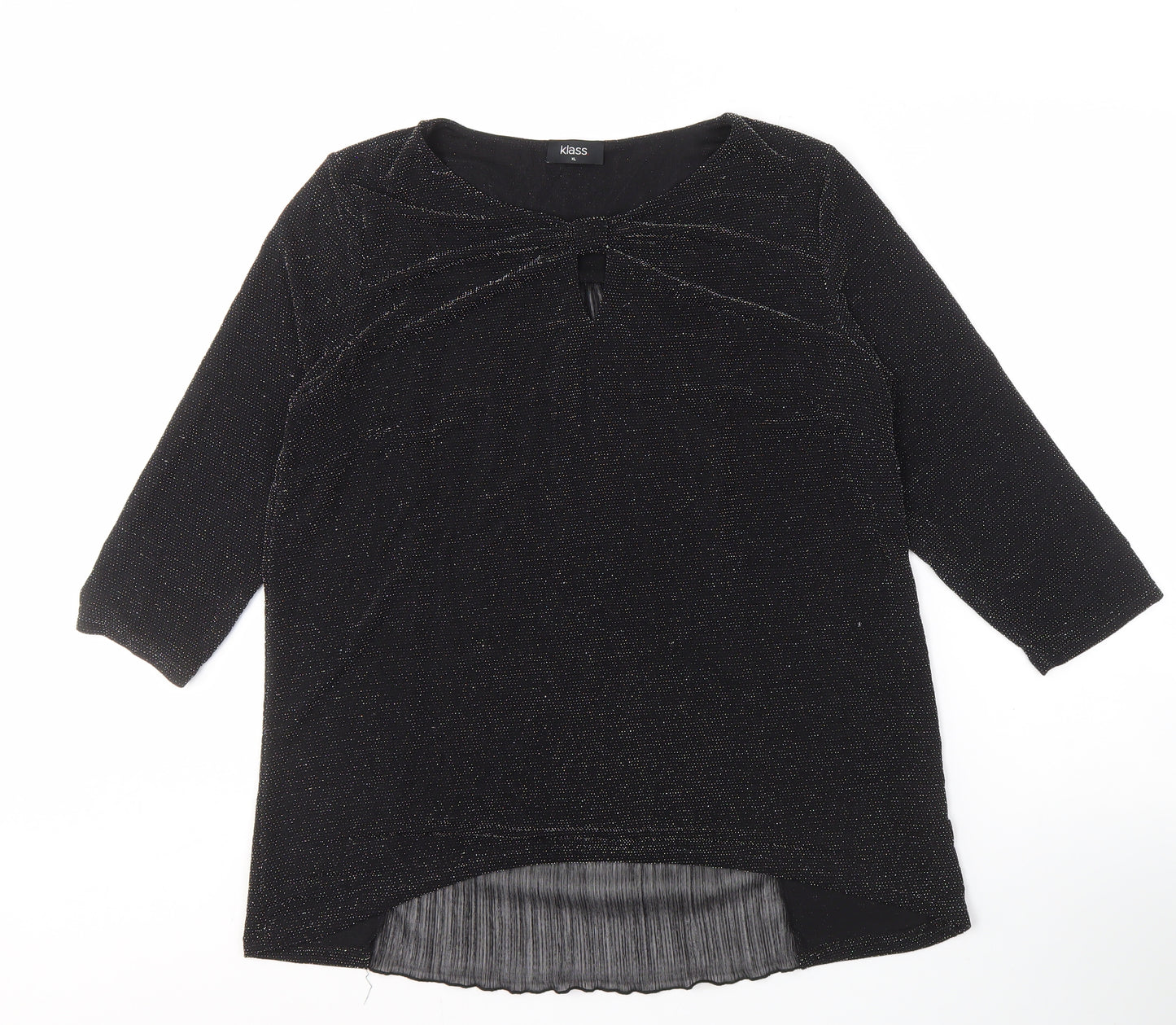 Klass Women's Black 3/4 Sleeve Blouse, Size 12