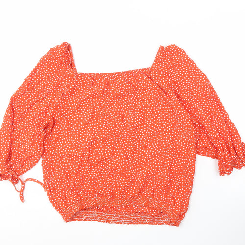 Mint Velvet Women's Red Polka Dot Tunic Blouse Size 14