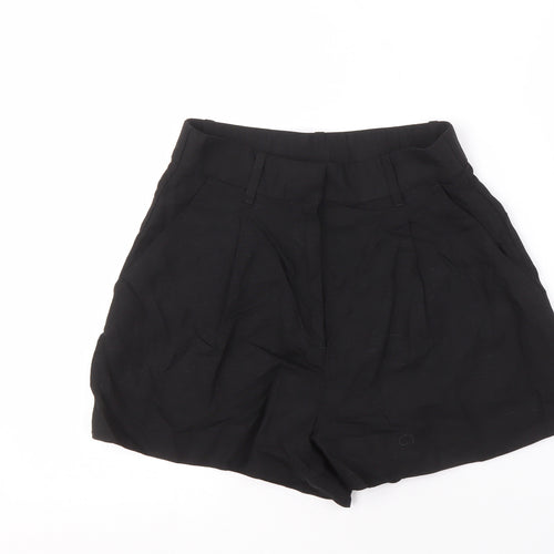 H&M Women's Black Linen Blend Chino Shorts Size 8