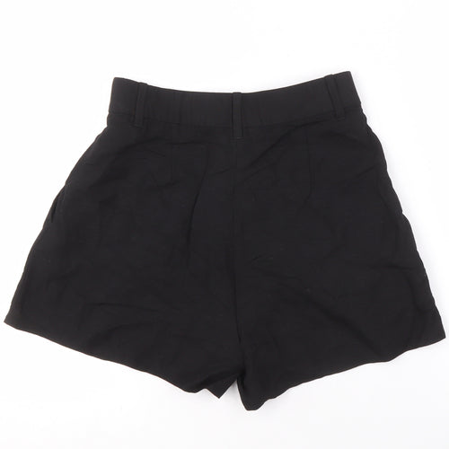 H&M Women's Black Linen Blend Chino Shorts Size 8