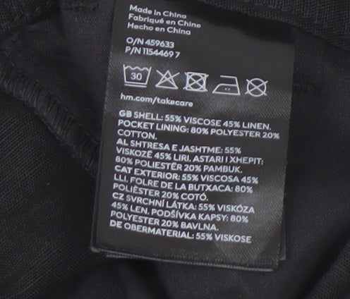 H&M Women's Black Linen Blend Chino Shorts Size 8