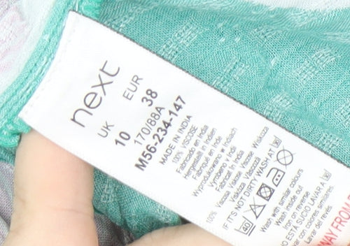 Next Women's Green Floral Cotton Dress, Size 10