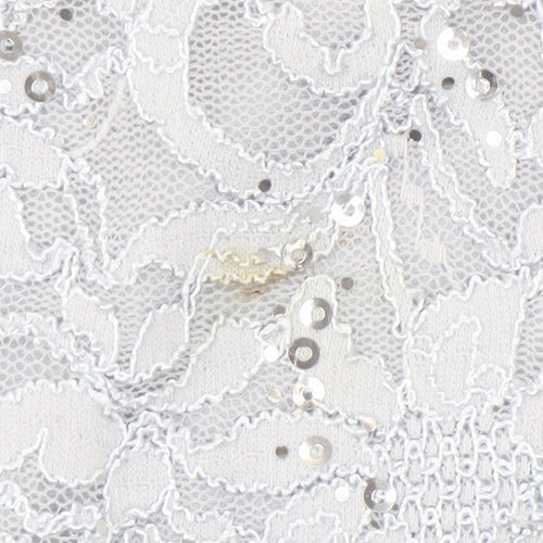 David Emanuel Grey Lace Dress with Sequins Size 18