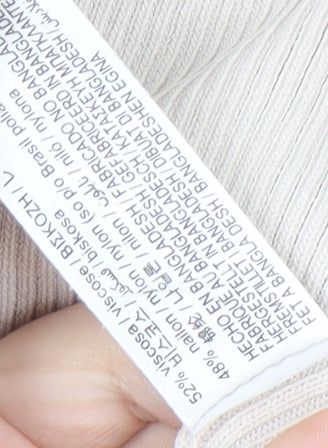ZARA Women's Beige Cropped Button-Up Long Sleeve Top