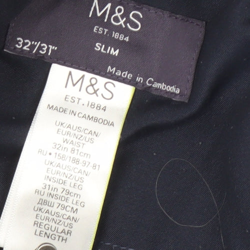 Marks & Spencer Men's Blue Slim Trousers