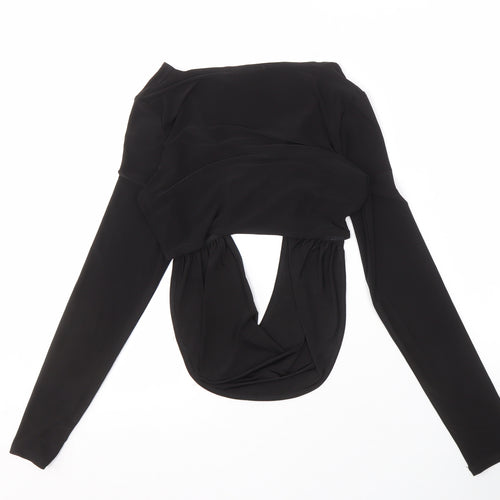 PrettyLittleThing Black Long Sleeve Top Women Size 8