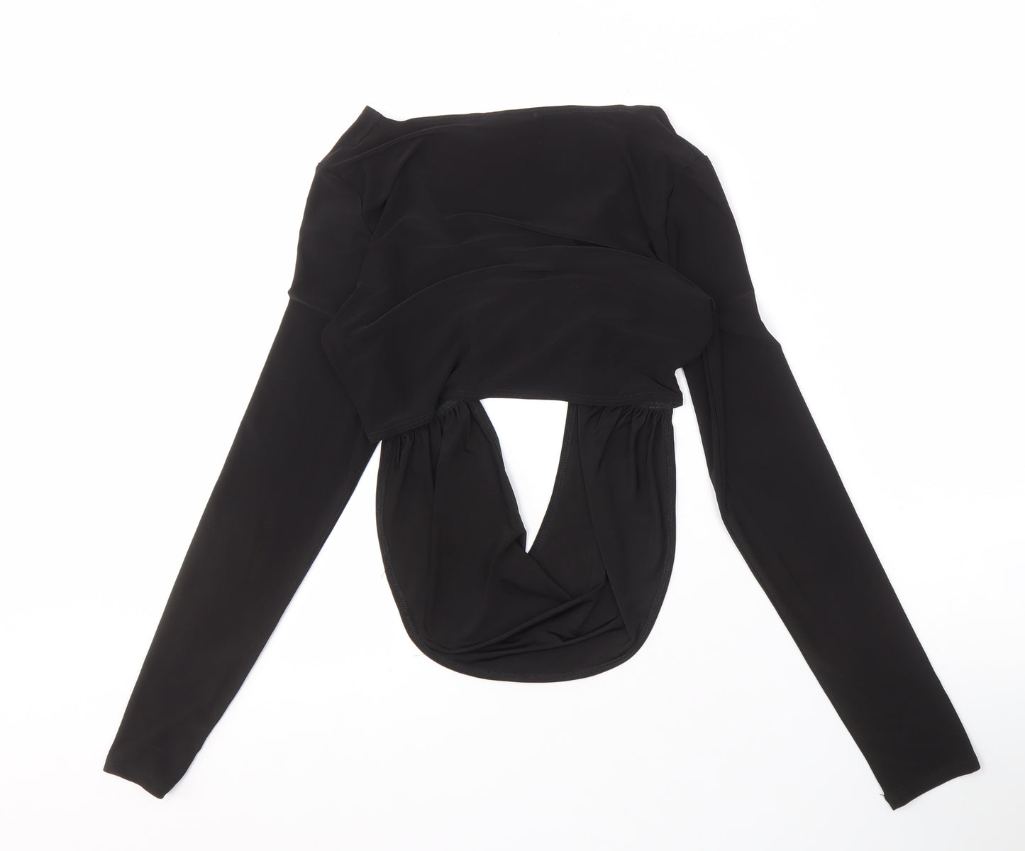 PrettyLittleThing Black Long Sleeve Top Women Size 8