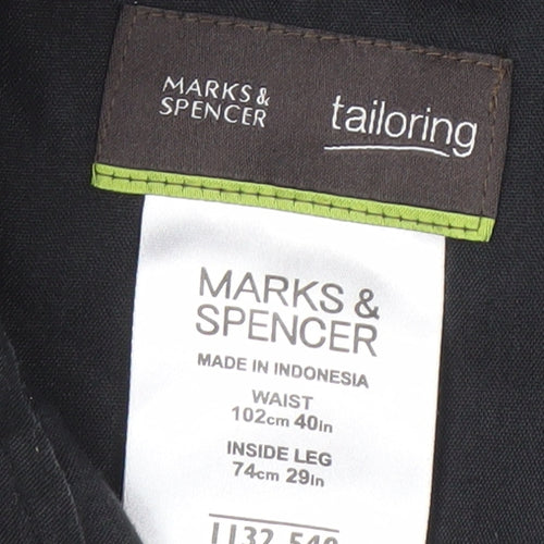Marks and Spencer Black Men's Trousers Size M