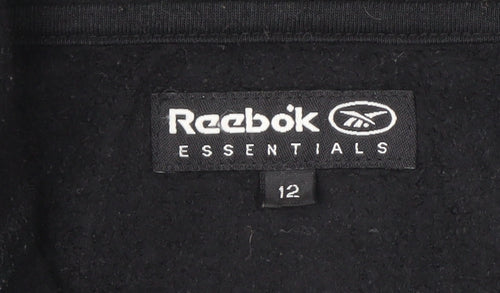 Reebok Women's Black Full Zip Hoodie, Size 12, Excellent