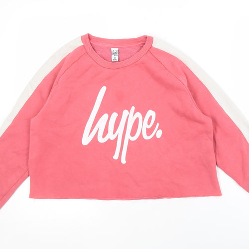 Hype Girls Pink Logo Pullover Sweatshirt 13 Years