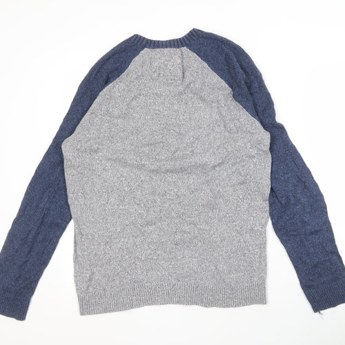 Hollister Men's Grey Pullover Jumper M