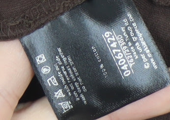 Per Una Brown Embroidered V-Neck Top Size 12