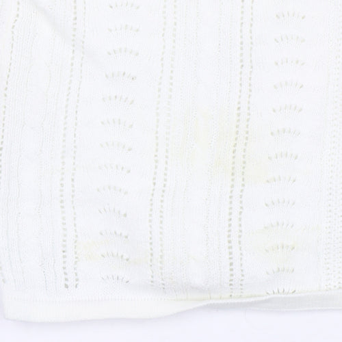 Fat Face Women Ivory Flutter Sleeve Button Top