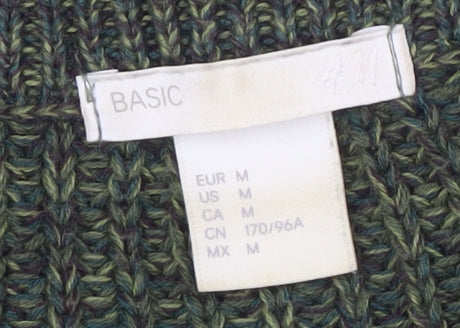 H&M Men's Green Pullover Jumper - M, Crew Neck
