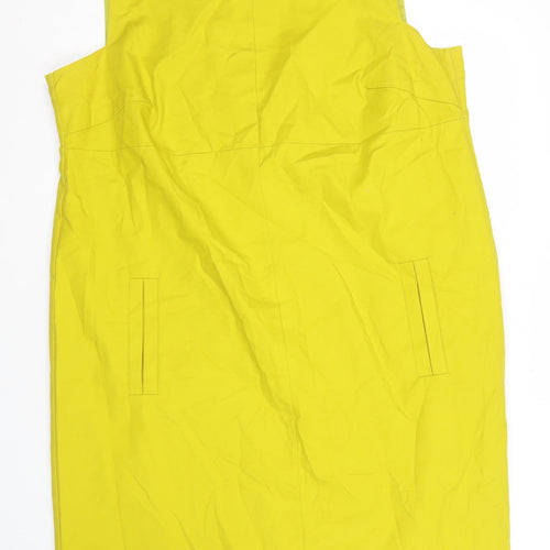 Marks and Spencer Women's Yellow Sleeveless Dress - Size 18