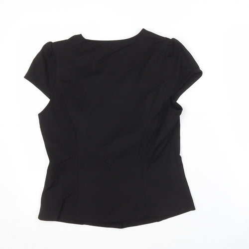 Marks and Spencer Women's Black Blouse Size 12 with Buttons