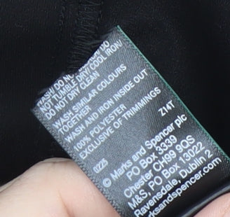 Marks and Spencer Women's Black Blouse Size 12 with Buttons