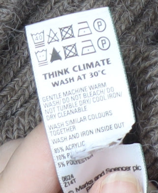 Marks and Spencer Women's Brown Studded Pullover Jumper S