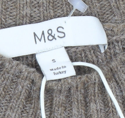 Marks and Spencer Women's Brown Studded Pullover Jumper S