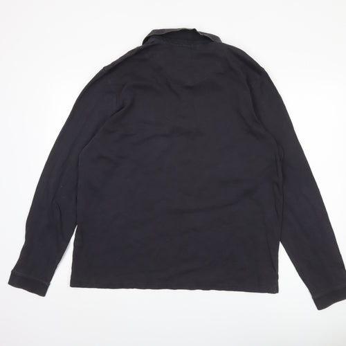 Hugo Boss Men's Black 2XL Long Sleeve Polo Shirt