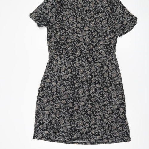 Apricot Women's Black Floral T-Shirt Dress Size 12