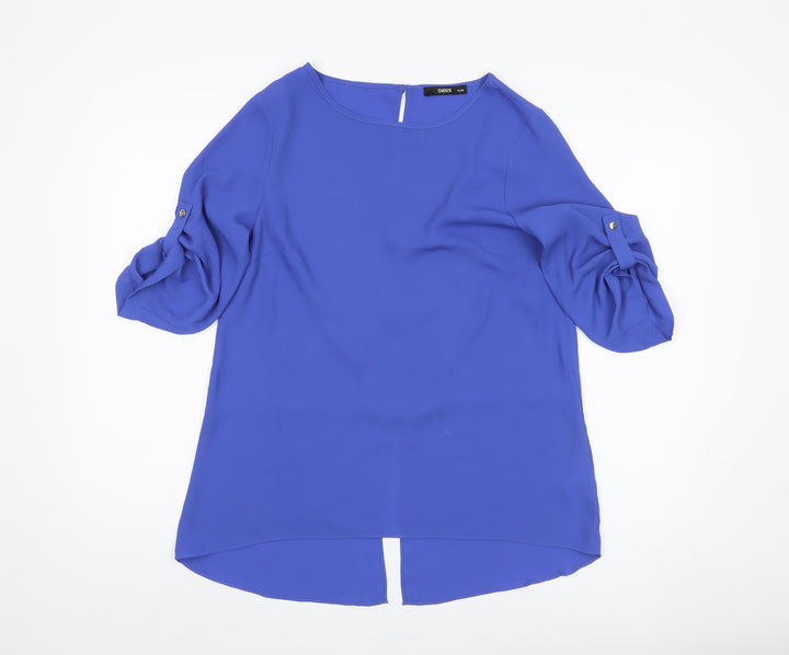Oasis Women's Blue Blouse, Size 10, 3/4 Sleeve