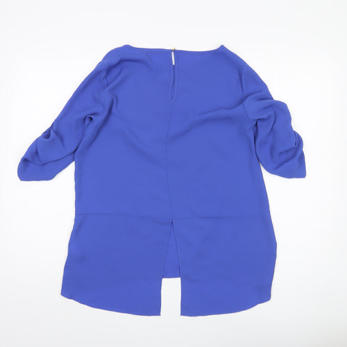 Oasis Women's Blue Blouse, Size 10, 3/4 Sleeve