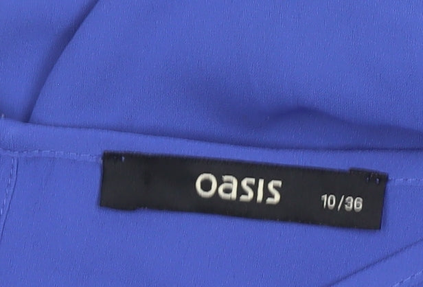 Oasis Women's Blue Blouse, Size 10, 3/4 Sleeve